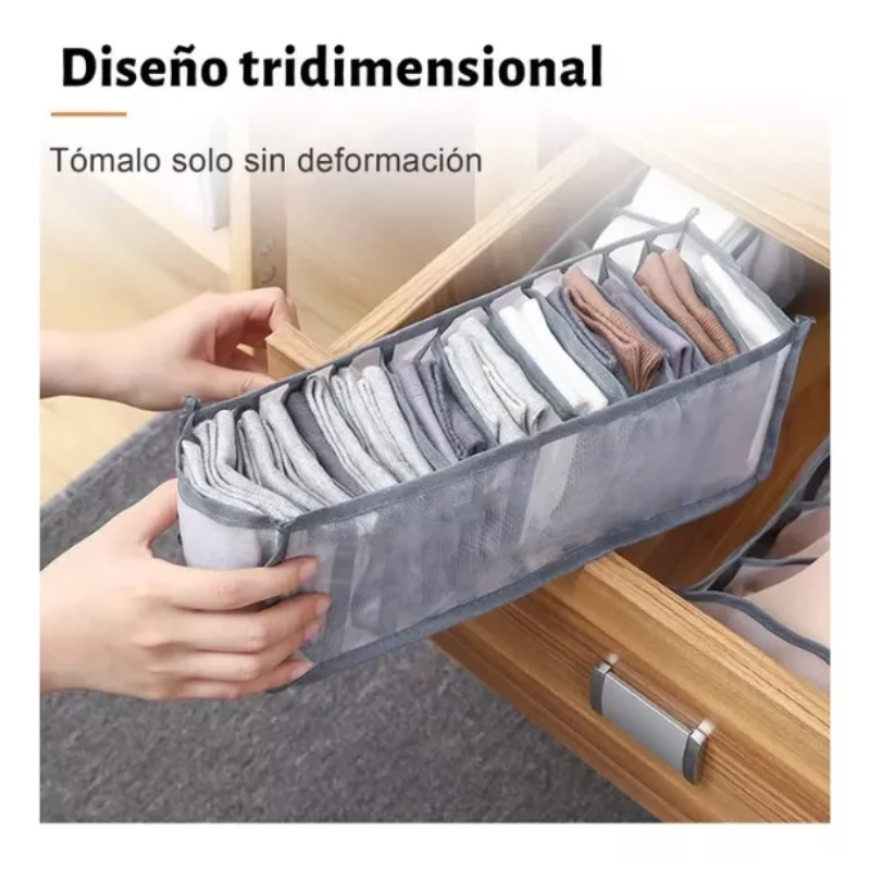 Set 3 Organizadores Ropa Interior Gris